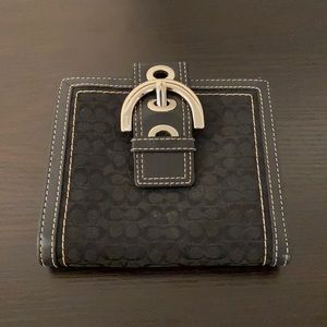 Coach black monogram wallet